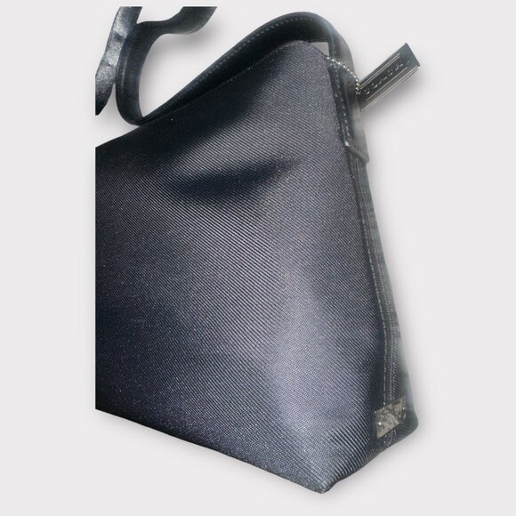 VTG Coach Mercer Shoulder Bag 7406 Black Euro Twill Leather Gunmetal Y2K Handbag - Picture 6 of 10